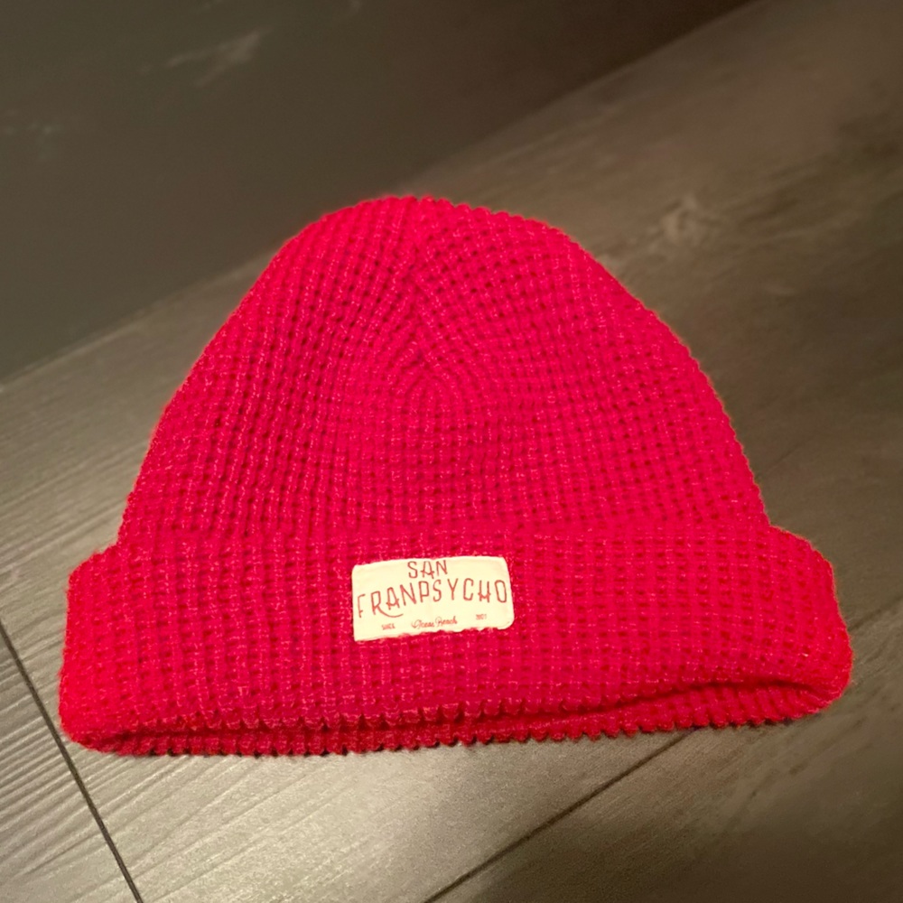 Red Knit San Franpsycho Beanie
